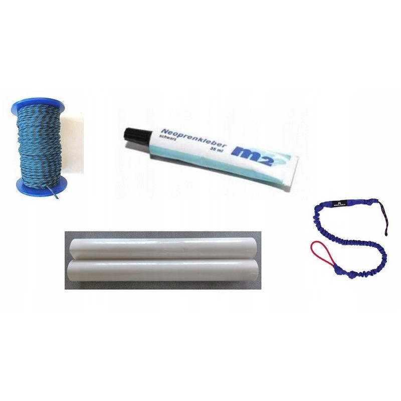 Folia do naprawy + Klej do neoprenu M2 + Linka do taklowania + Fał startowy